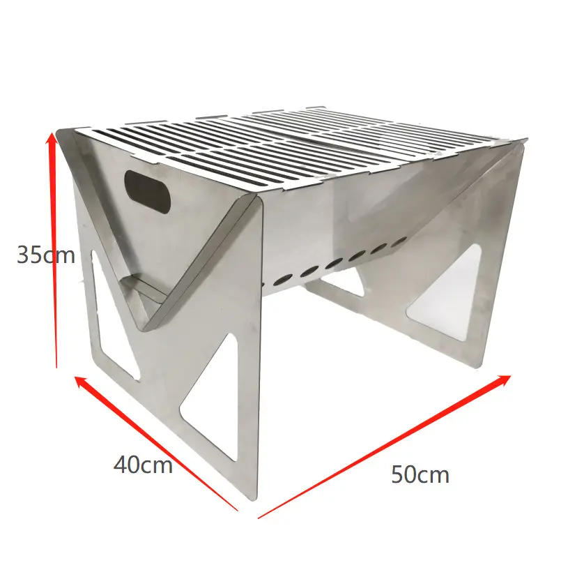 Roestvrijstalen Outdoor Camping Draagbare Verdikte Barbecue Grill