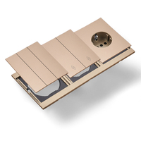 Interruptores y Enchufes de Pared WESA Ultrafinos con Botón Pulsador de 1/2/3 Vías, Enchufe Europeo de 1/2 Vía, Combinación Libre, Diseño Moderno de Lujo