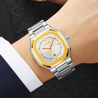 Nuevo Reloj de Cuarzo SKMEI 9388 Clásico de Lujo, Cuadrado, de Acero Inoxidable de 40 mm, con Esfera de Cristal Simple, Diseño Antiguo y Elegante