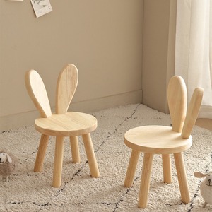 2025 nouveauté éducation précoce enfants chaise ménage <span class=keywords><strong>tabouret</strong></span> en bois massif Table basse oreilles de lapin <span class=keywords><strong>tabouret</strong></span> carré pour la maison - Product Image 2