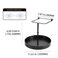 Oniya 360 °   Étagère à épices rotative en métal pour comptoir, organisateur d'assaisonnements avec bocaux en verre, ensemble de rangement de cuisine suspendu en fer