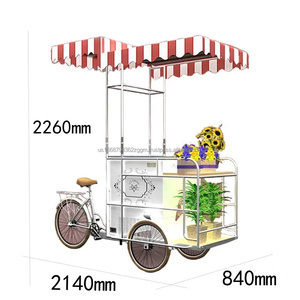 รถสามล้อตู้โชว์เค้กสามล้อสำหรับตู้ไอศกรีมบนพื้นทรายรถเข็นสำหรับขายไอศกรีม - Product Image 5