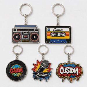 Porte-clés personnalisés en gros de haute qualité, style rétro, hip-hop, pendentifs, chaînes, design vintage urbain, tendance, pour fans - Product Image 1