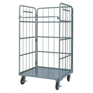 Chariot de manutention pliable en métal à mailles métalliques de qualité moyenne, prix d'usine, chariot de manutention pour entrepôt, robuste - Product Image 1