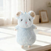 Porte-clés en peluche souris mignonne et adorable, poupée souris blanche, porte-clés de sac pour enfants, poupée en tissu