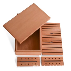 Boîte à cigares en bois rétro, grande capacité, rectangulaire, anti-humidité, pour le stockage à domicile, humidor - Product Image 2