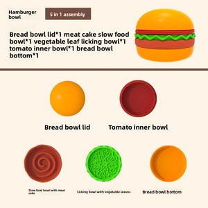 New Arrival Solid Pattern <strong>Pet</strong> Hamburger Bowl Plastic Multi-Use Feeding Dog and Cat Bowl with Portable Storage - Product Image 6