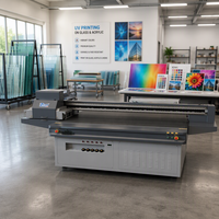 Mesin Printer UV Flatbed Digital 4*8 Ukuran 2513, Mesin Cetak UV LED Flatbed untuk Kaca, Kayu, dan Casing Ponsel
