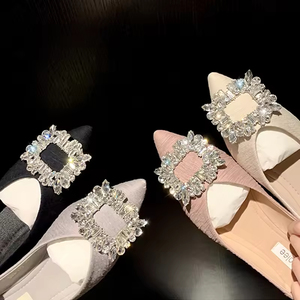 Zapatos elegantes para fiestas, estilo charol - tacones de aguja negros con punta en pico y sandalias para mujer - Product Image 1