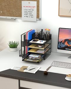 Organizador de escritorio de metal con cajones deslizantes, suministros de oficina, accesorios, archivo de almacenamiento y Portalápices para uso de joyería - Product Image 4