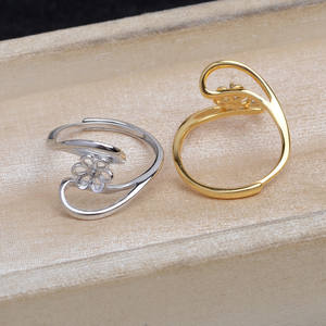 Anillo Abierto de Plata S925 Wenchi, Soporte Vacío para Perlas Lisas DIY de 6mm/8mm, Accesorio para Anillos de 10-12mm, Anillos de Salto para Joyería, Modelo 16835 - Product Image 2