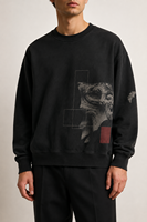 Felpa Unisex Streetwear Museum Fragment Nera con Collo Tondo, Qualità Superiore, 100% Poliestere, Stampa Digitale Personalizzata e Etichetta