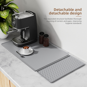 2 trong 1 Silicone cà phê Maker Bar Mat với nâng lên cạnh máy pha cà phê Pad món ăn khô Mat bảng cách sử dụng bàn phụ kiện - Product Image 6