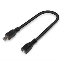 Cable de Datos Mini USB de 5 Pines Macho a Micro USB de 5 Pines Hembra de 30 cm y 50 cm, USB2.0 Mini BM a Micro BF, Cable Redondo