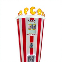 Nouvelle machine distributrice de pop-corn automatique créative en forme de seau, capacité de 150 tasses, pour parcs d'attractions intérieurs, sans surveillance