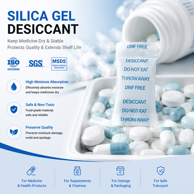 Food-grade Safe 1g Silica Gel Desiccant, Safe and Environmentally Friendly Dehumidifier Pack