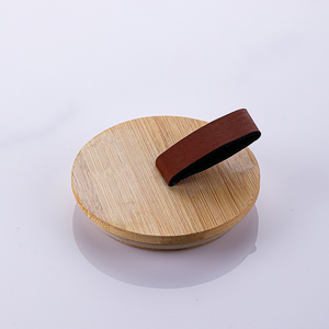 Vessa-Tarro de vidrio con forma de pera, 2 litros, con tapa de bambú y correa de cuero para productos secos, elegante solución de almacenamiento de alimentos para la cocina - Product Image 3