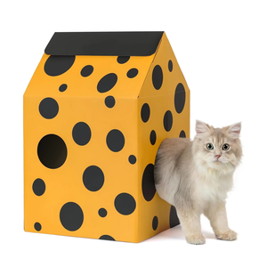 Faltbarer feuchtigkeit beständiger Karton-OEM/ODM Custom ized Milk <span class=keywords><strong>House</strong></span> <span class=keywords><strong>Cat</strong></span> Shelter, tragbares Katzen haus für den Innen-und Außenbereich - Product Image 1