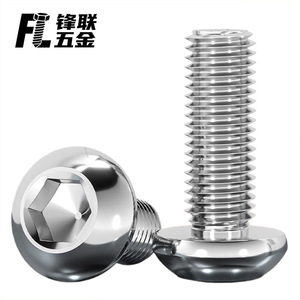 Tornillos de Cabeza Semiesférica Hexagonal de Acero Inoxidable Fenglian 201, M5 M6 M8 ISO7380 Grado A, para Equipamiento Deportivo - Product Image 3