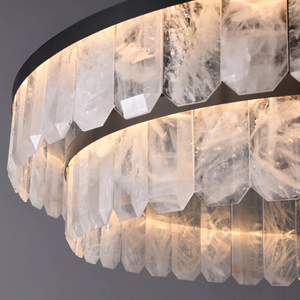 Lustre en cristal de forme ovale minimaliste, abat-jour en verre, LED, télécommande, pour l'éclairage intérieur des restaurants commerciaux - Product Image 2