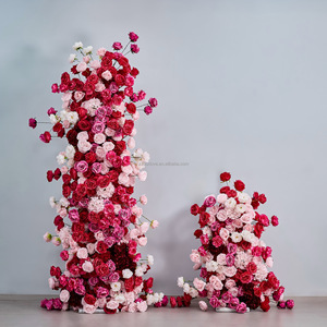 Composition florale artificielle de luxe, <span class=keywords><strong>colonne</strong></span> florale de mariage, décoration de fond en roses <span class=keywords><strong>pour</strong></span> fête, événement, cérémonie, décoration de scène - Product Image 2
