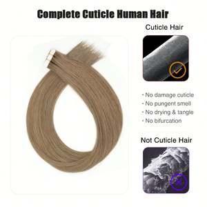 Extensiones de Cabello Virgen Remy de Doble Trama, Grado 9A, Ruso, Adhesivas, Invisibles, Sin Costuras, Sin Enredos ni Caída, Varios Colores - Product Image 6