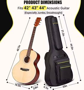 Échantillon gratuit, sac de rangement pour instruments de musique, imperméable, léger, durable, robuste, sac pour guitare, sac pour basse - Product Image 4