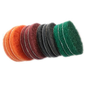 Discos de pulido OEM de 125 mm, abrasivos de nailon flocado para amoladora angular, grado fino-medio, verde, rojo, gris, con respaldo autoadhesivo - Product Image 1