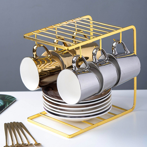 Animal Design Mirror Cup Nordic Gold silver Espresso Cup <span class=keywords><strong>tazza</strong></span> e piattino in ceramica di lusso - Product Image 2