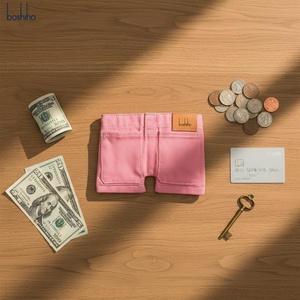 Boshiho Denim Jeans <b>Wallet</b> Personalized Money <b>Holder</b> Coin Purse Foldable Denim Shorts Pants Pink <b>Card</b> <b>Holder</b> <b>Wallet</b> - Product Image 1