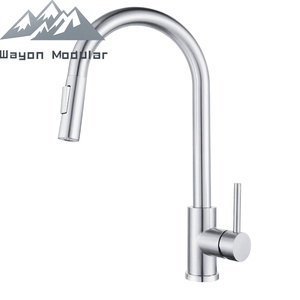 Robinet de cuisine moderne haut de gamme avec capteur tactile doré, extractible, pour villas modulaires de luxe - Product Image 4