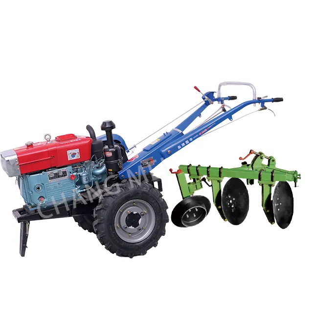 Trattore agricolo a piedi 15hp con aratro a disco 18hp due ruote walk-behind trattore con motozappa