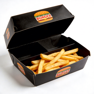 Toptan Özelleştirilmiş Baskılı Fast <span class=keywords><strong>Food</strong></span> Paket Servis Hamburger Patates Kızartması Bölmeli Yemek Kutuları Kapları - Product Image 2