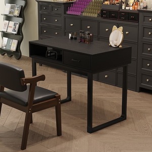 Modern Wood <b>Nail</b> Table Salon Manicure <b>Desk</b> with Drawer Brown Beauty Workstation for <b>Nail</b> Shop - Product Image 4