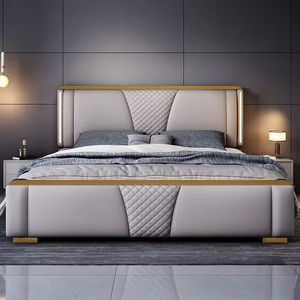 Cadre de lit moderne <span class=keywords><strong>King</strong></span> & Queen Size avec espace de rangement, design gain de place, meubles en bois assemblés - Product Image 4