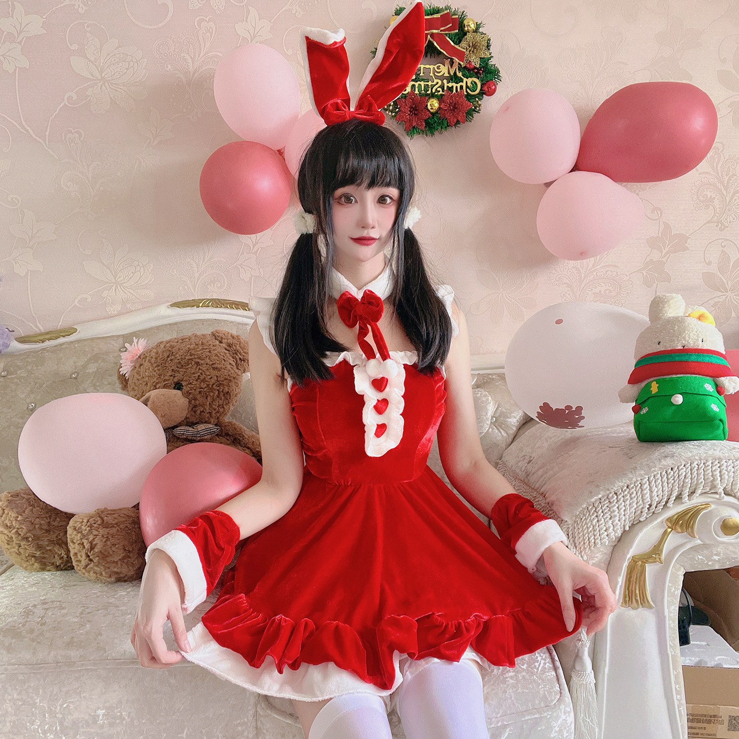 861 Rouge [Collier à Manches et Coiffe]