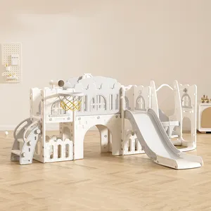 Fabrieksprijs Glijbaan En Swing Indoor Kindercombinatie Multifunctionele Plastic Babyglijbaan Binnenshuis