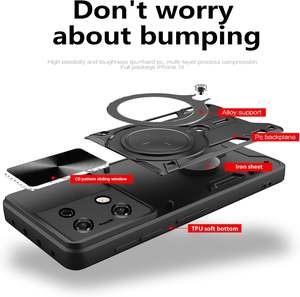 Hot Slide Magnetic Ring Stand Cover para Infinix <span class=keywords><strong>Note</strong></span> 40 Pro 5G Zero 40 4G Hot 50 Smart <span class=keywords><strong>9</strong></span> Camera Protect <span class=keywords><strong>Funda</strong></span> para teléfono móvil - Product Image 3