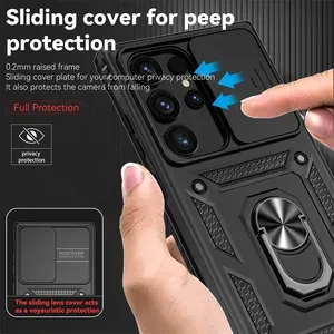Funda Magnética con Soporte para Samsung Galaxy S25 S24 S23 S22 S21 Ultra Plus, con Cordón, Protección de Cámara Deslizante, Antigolpes - Product Image 4