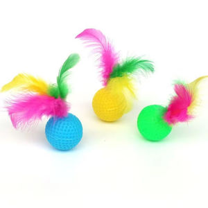 Juguete Ecológico de Lujo para Gatos, Pelota con Plumas, Juguete para Mascotas - Product Image 6