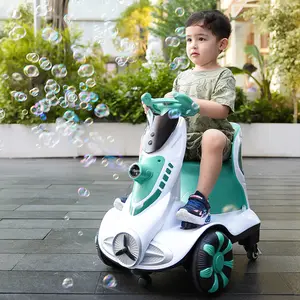 2024批发大充电滑块最佳乘坐儿童摇摆车带泡泡7年儿童汽车驾驶婴儿推滑