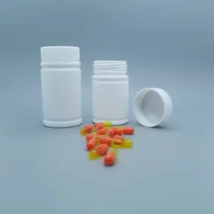 Botella de medicina sólida de plástico, frasco de bambú para cápsula o pastillas de vitamina, 80/100/120/160ml