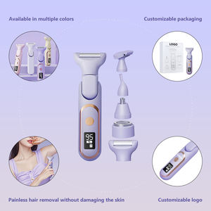 Rasoir rechargeable avec écran LCD, multi-têtes, pour le corps, le visage, les jambes, les aisselles, tête pivotante 5 en 1 pour femmes - Product Image 4