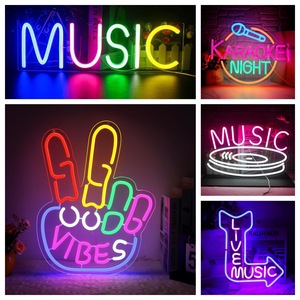 Enseigne néon LED en acrylique, motif <span class=keywords><strong>Guitare</strong></span> et Note de musique, pour décoration murale de bars, studios de musique, salles de concerts, karaokés et fêtes - Product Image 6