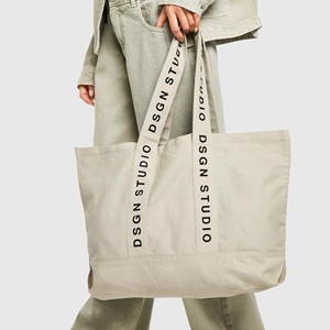 Tùy chỉnh mang nhãn hiệu dây đeo Slogan in logo mua sắm bông vải hoạt động lối sống thể thao <span class=keywords><strong>Tote</strong></span> Túi cho phòng tập thể dục - Product Image 3