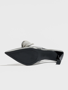 <span class=keywords><strong>Sandali</strong></span> con tacco a spillo <span class=keywords><strong>da</strong></span> donna in pelle PU <span class=keywords><strong>argento</strong></span> con fiocco, a punta, eleganti, per matrimoni e occasioni formali - Product Image 6