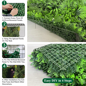 Pannelli di Erba Artificiale Protetti dai Raggi UV, Parete Verde Personalizzabile per Decorazione Domestica e Sfondo Commerciale - Product Image 5