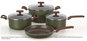 Juego de utensilios de cocina antiadherentes de granito forjado de alta calidad, tapas de vidrio con mango de acero inoxidable duradero, juego de ollas de cocina de Metal - Product Image 6