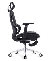 Chaise de bureau ergonomique moderne en maille avec soutien lombaire réglable, dossier haut, accoudoirs 3D relevables, base pivotante à mémoire de forme