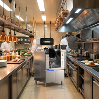 Machine de cuisson automatique industrielle pour la restauration aéroportuaire, cuve en acier inoxydable 304, contrôle de la température par écran tactile numérique